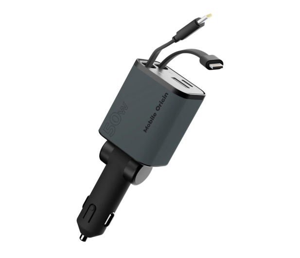 Mobile Origin Car Charger CA28 4in1 USB-C USB-A USB-C and Lightning Cable - 1502705 - zdjęcie